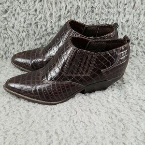 Zodiac Shoes Womens Size 7 Dazey Brown Leather Western Ankle Boots *Read*